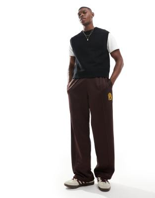 adidas Originals pintuck track pant in shadow brown