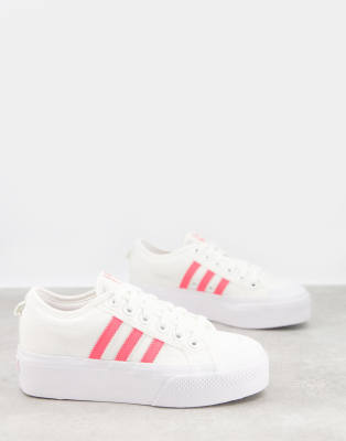 adidas originals platform nizza trainers in white
