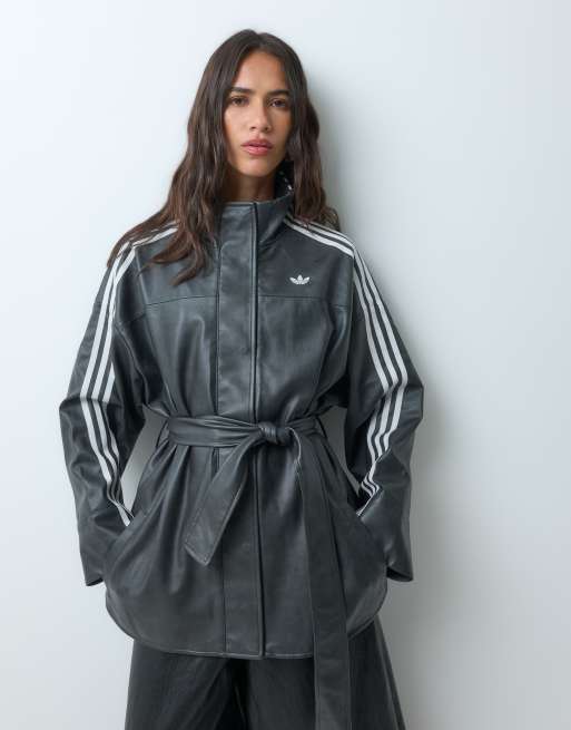 Adidas Originals Pleather jacket in black, 4 of 4