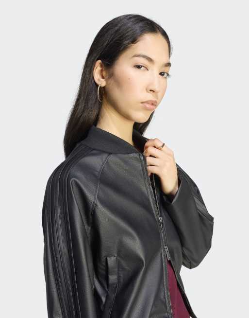 adidas Originals – Pleather SST – Trainingsjacke in Schwarz/Kastanienbraun, 5 von 5