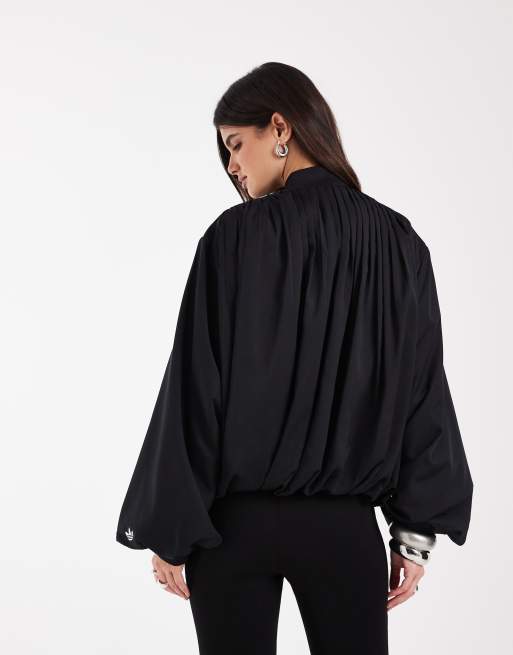 adidas Originals Plissee-Trainingsjacke in Schwarz, 3 von 4