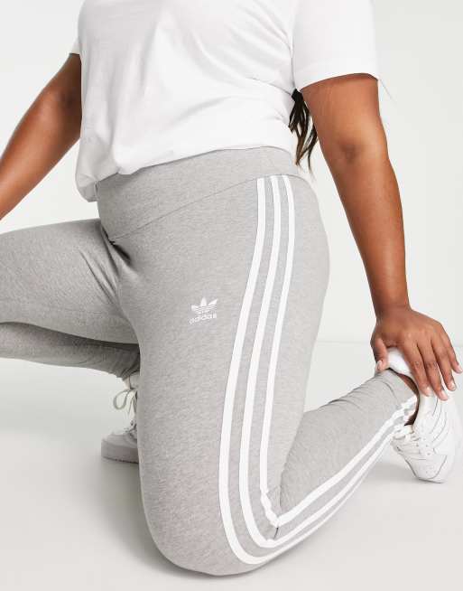 adidas Originals three stripe legging in grey