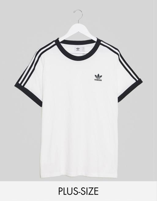 Adidas originals 3 stripes ringer sale tee