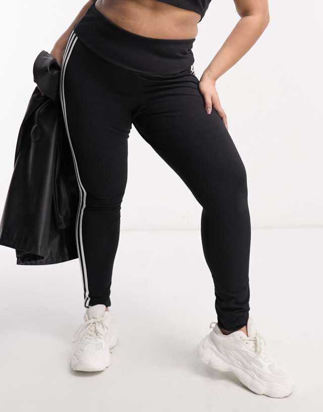 adidas Originals Plus 3-Stripes leggings in black