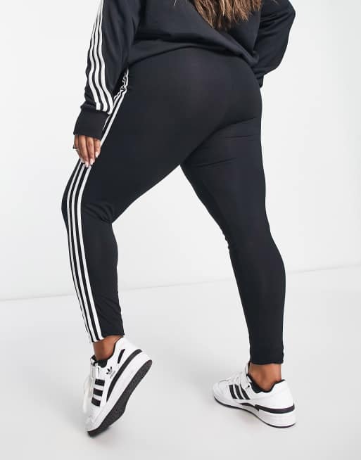 adidas Originals Plus 3 stripe legging in black