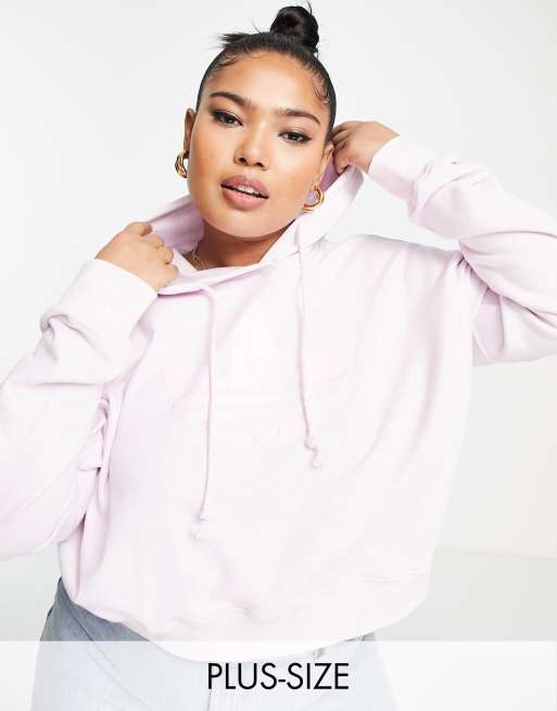 adidas Originals Plus – „80's Aerobic“ – Kapuzenpullover in Rosa mit kurzem Schnitt und Dreiblatt-Logo