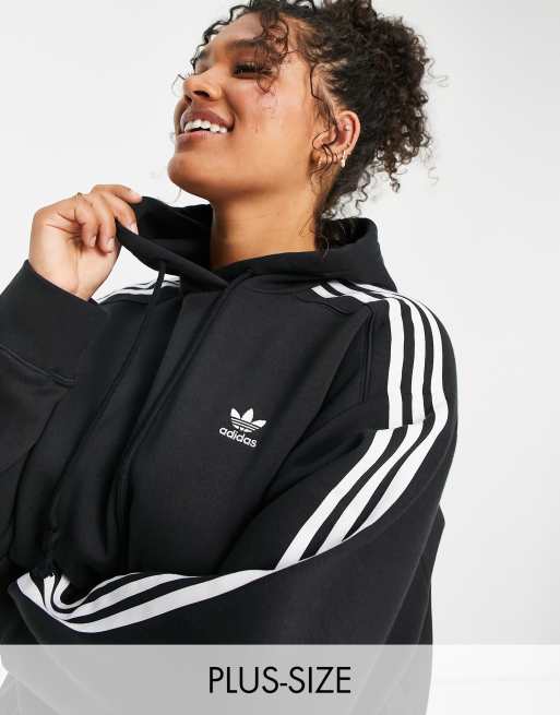 adidas Originals adicolor cropped hoodie in green