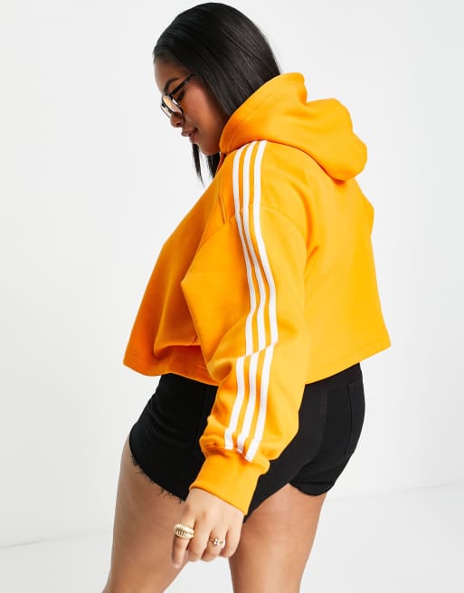 Orange adidas cropped store hoodie