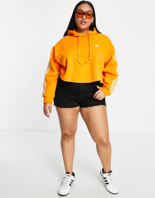 Adidas orange cropped hoodie best sale