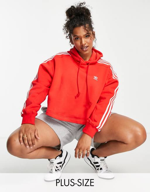 Red adidas crop hoodie 2025