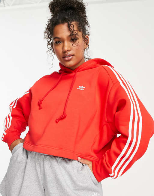 Adidas crop hoodie orange online