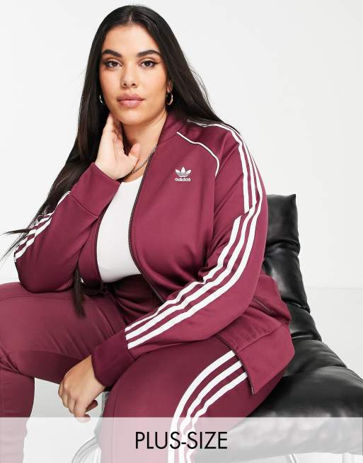 adidas Originals adicolor Three Stripe Leggings In Burgundy, ASOS