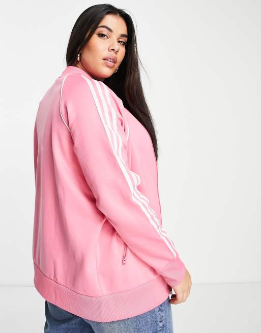 Pink adidas track jacket online