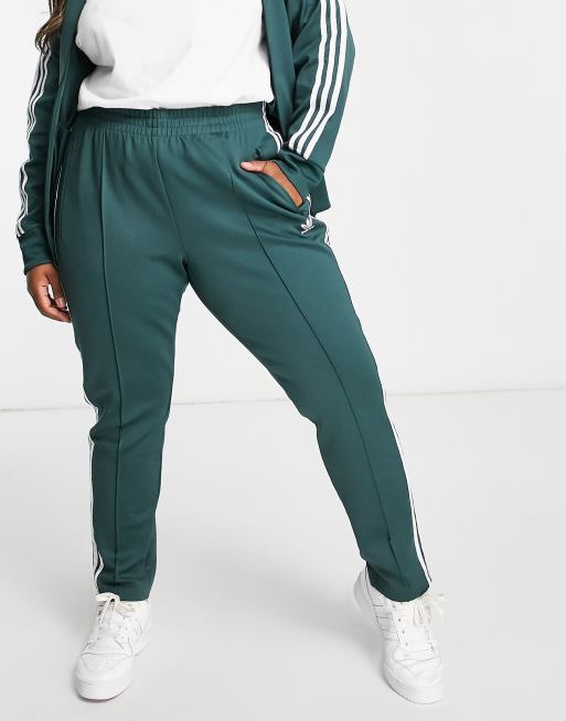 adidas Originals Plus adicolor track pants in green | ASOS