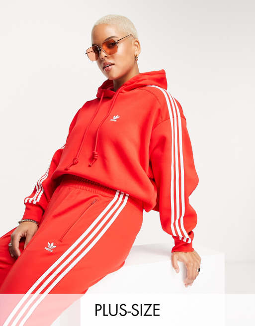 Felpa adidas rossa con cappuccio top