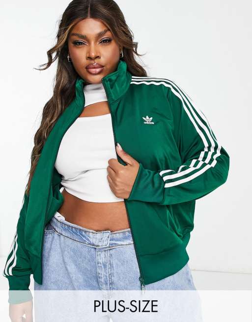 adidas Originals Plus adicolor firebird track top in dark green | ASOS