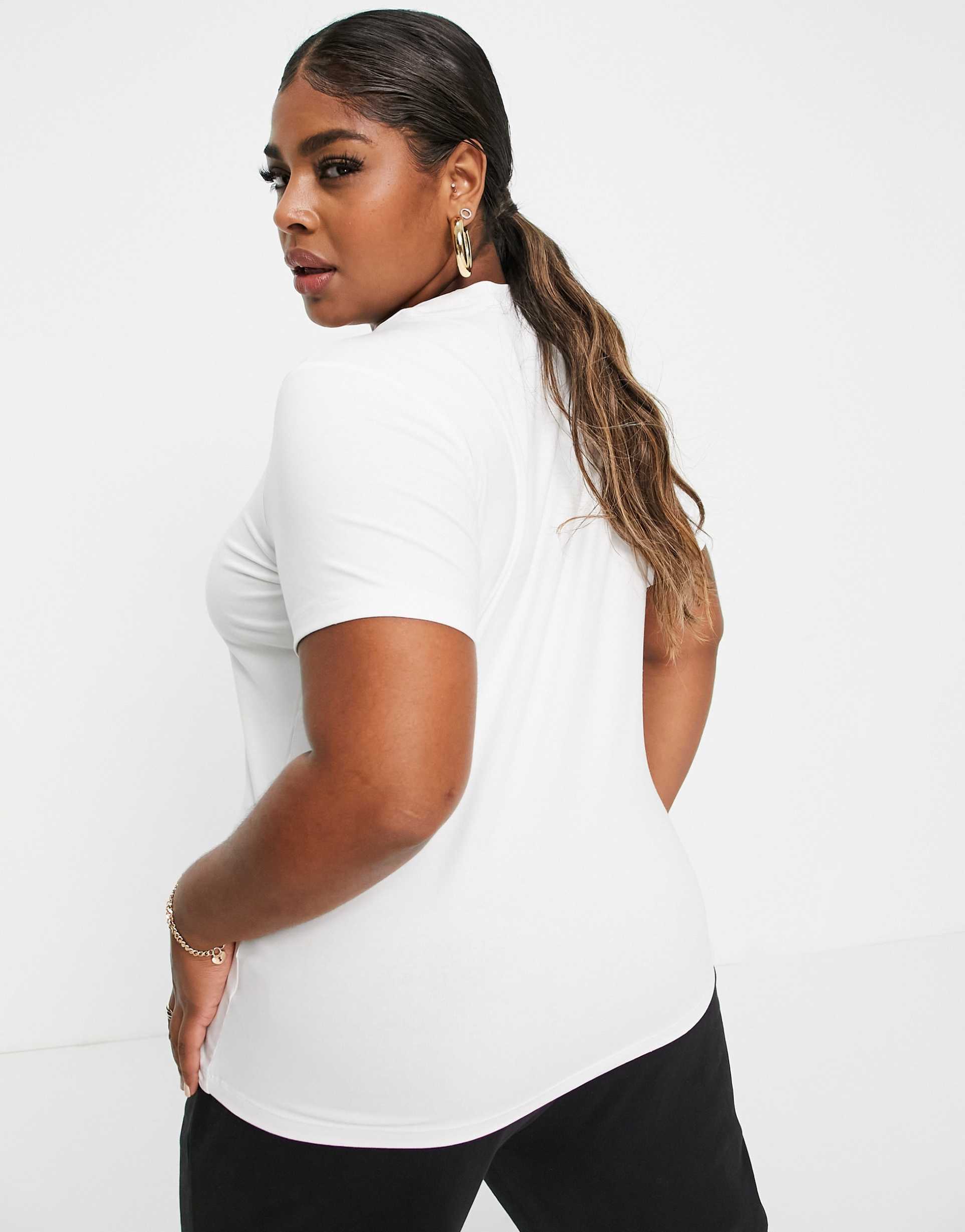 adidas Originals Plus adicolor large logo t-shirt in white view 3