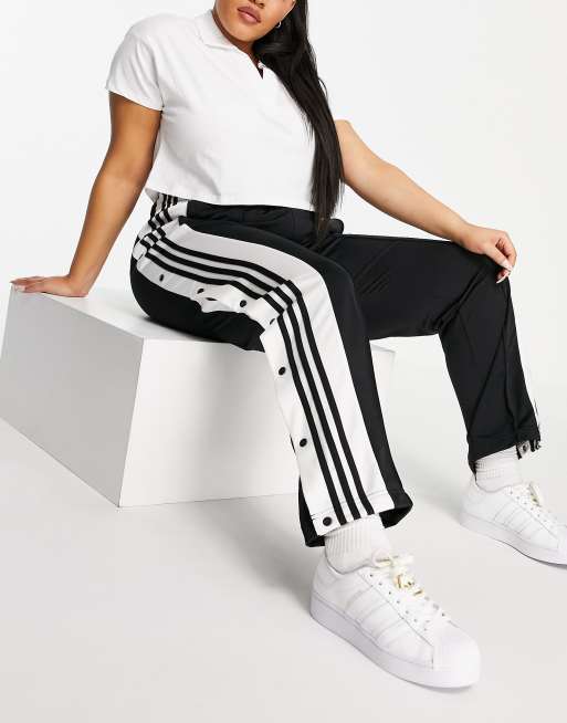 Adidas Originals Plus Adicolor Side Logo Track Pants In Black