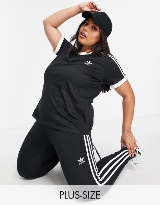 adidas Originals Plus - Adicolor - T-shirt met drie strepen in zwart