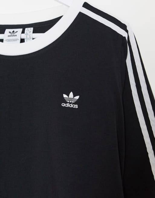 Adidas - originals - t-shirt met lange mouwen en drie strepen in zwart store