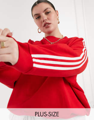 adidas three stripe crew neck sweatshirt