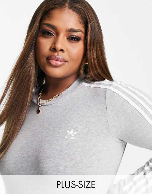 Grey adidas long sleeve top womens online