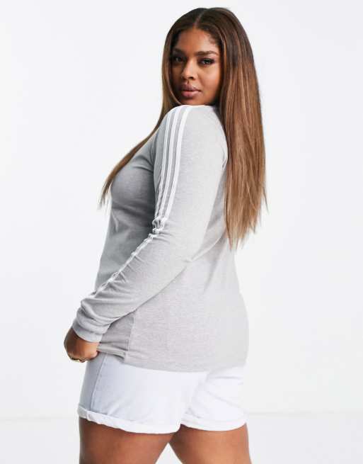 Grey adidas long sleeve top womens online