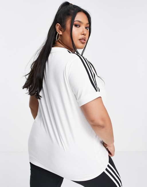 adidas Adicolor Classics 3-Stripes Tee (Plus Size) - White