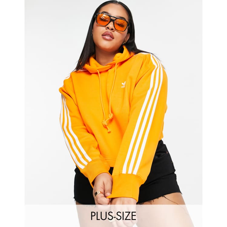 Orange adidas cropped hoodie cheap