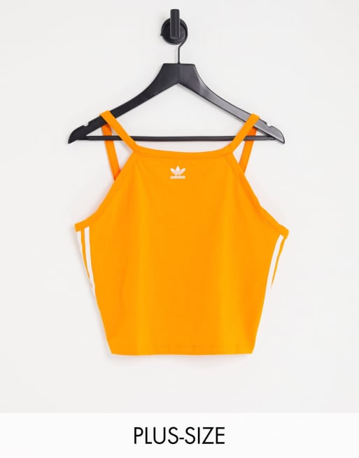 adidas Originals Plus – adicolour – Tanktop in Orange mit den 3 Streifen