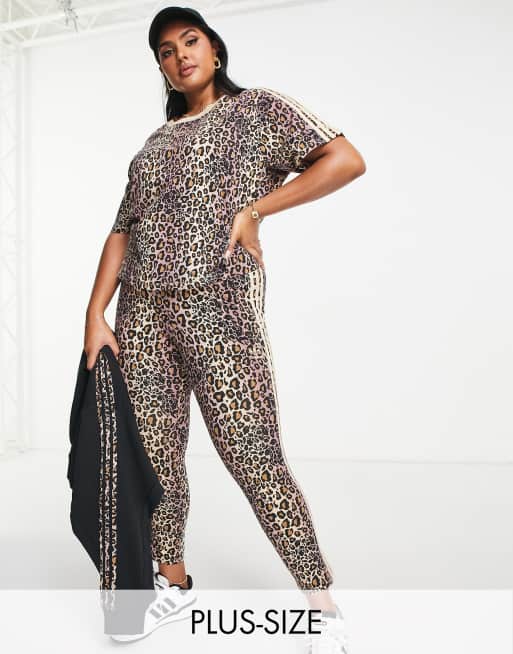 adidas Originals Plus all over leopard print leggings in brown | ASOS