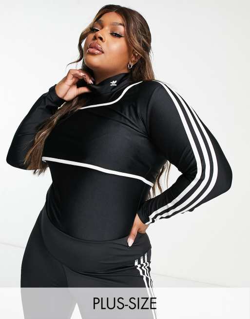 adidas Originals Plus - Body nero lucido a maniche lunghe