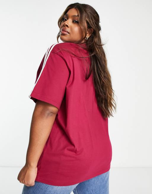adidas Originals Plus Centre stage T shirt Bordeaux ASOS