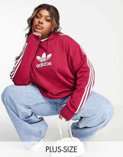 Adidas men's trefoil hoodie burgundy new arrivals