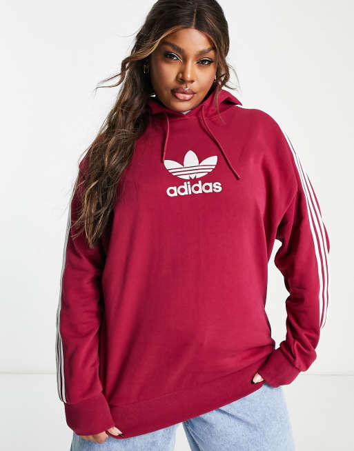 Adidas originals hoodie maroon clearance