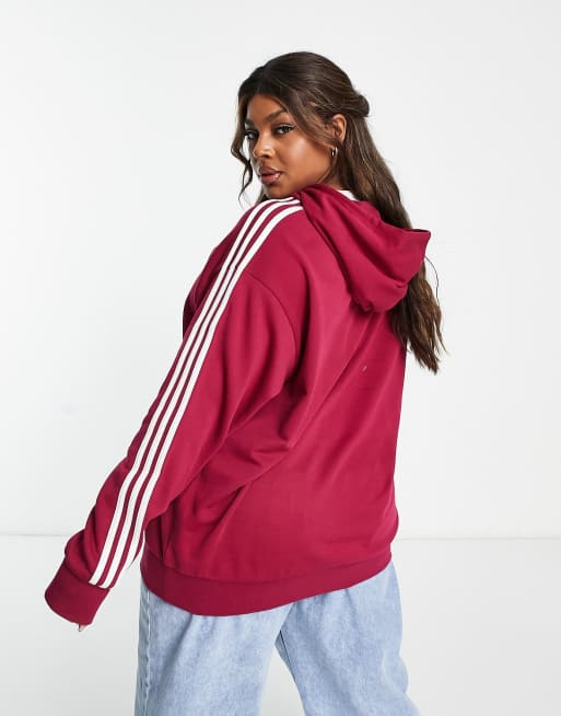Adidas trefoil hoodie maroon sale