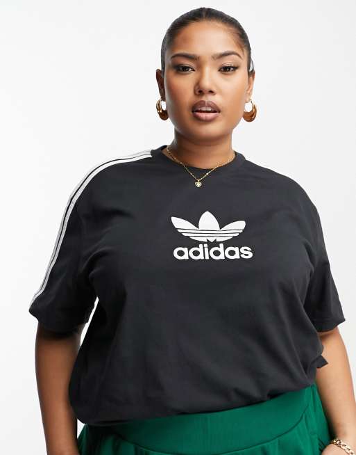 Adidas trefoil tee womens black new arrivals