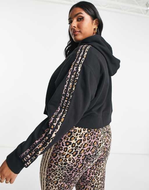 adidas Originals Plus all over leopard print sweater in brown