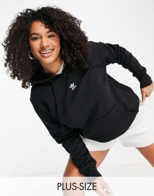 adidas Originals Plus essential hoodie with central logo in black | ASOS