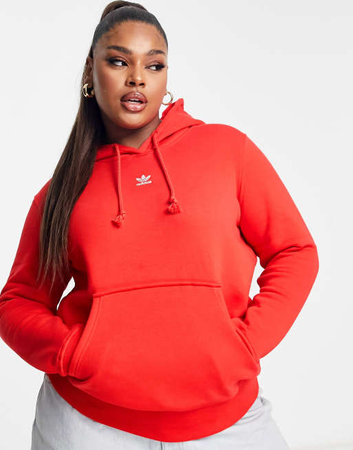 Adidas red discount cropped hoodie