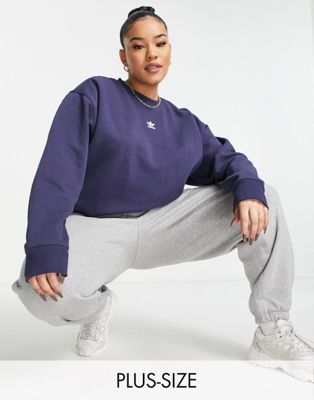 Sweats et sweats à capuche adidas Originals Plus - Essential - Sweat avec logo centré - Bleu marine