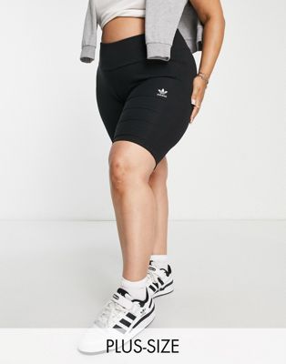 adidas Originals Plus essentials ribbed legging shorts in black
