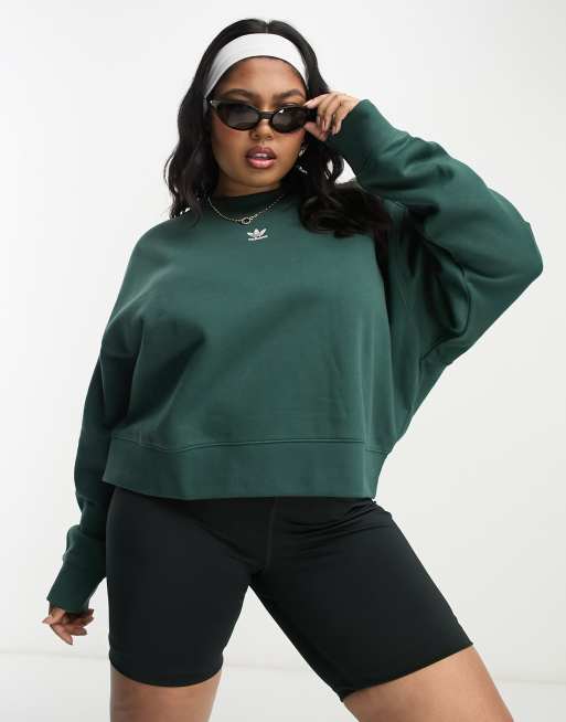 adidas Originals Plus Essentials Sweatshirt in College Grun ASOS