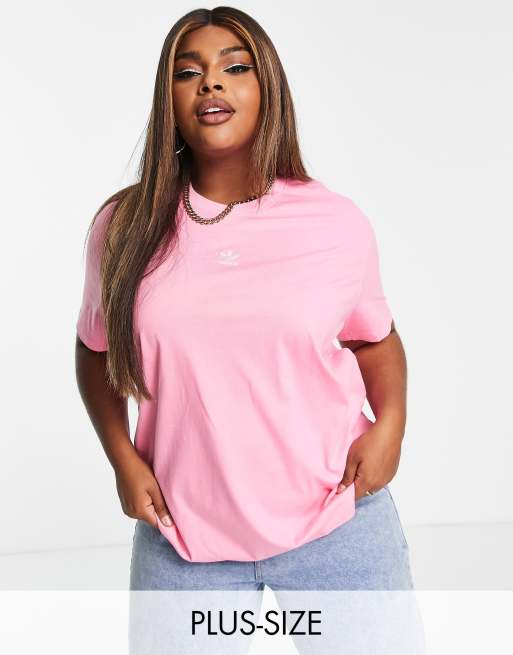 Pink adidas t hot sale shirt plus size