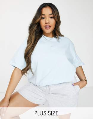 adidas Originals Plus essentials t-shirt in pale blue - ASOS Price Checker