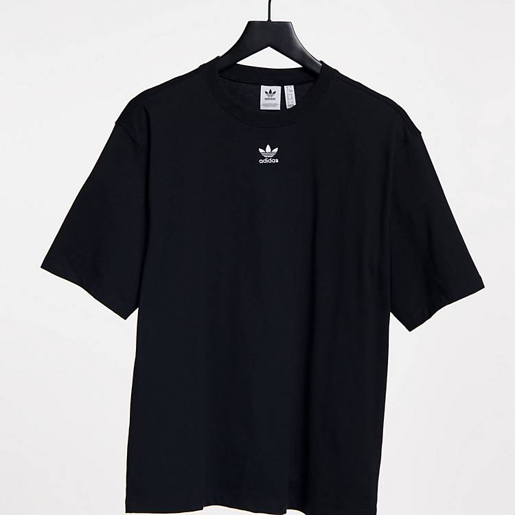 adidas Originals Plus Essentials T-shirt with center logo in black | ASOS
