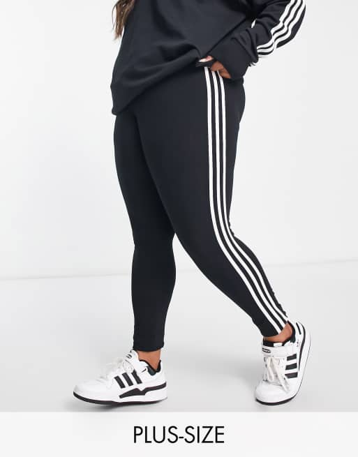 adidas Originals Plus Leggings in Schwarz mit den drei Streifen ASOS