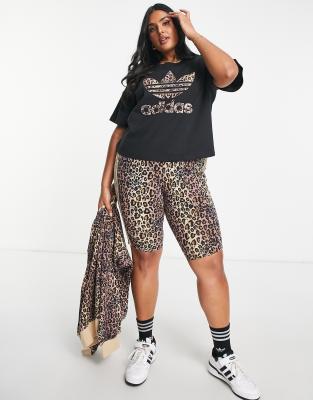 ★ADIDAS ORIGINALS★ Leopard Print Trefoil Boyfriend T-Shirt jd_756893_a