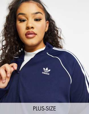 navy adidas originals three stripe track jacket