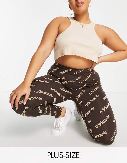 adidas Originals Plus - Logomania - Legging in bruin